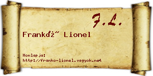Frankó Lionel névjegykártya